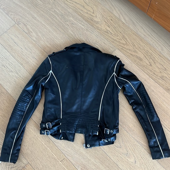 Bcbg black and white Leather jacket - Picture 4 of 4